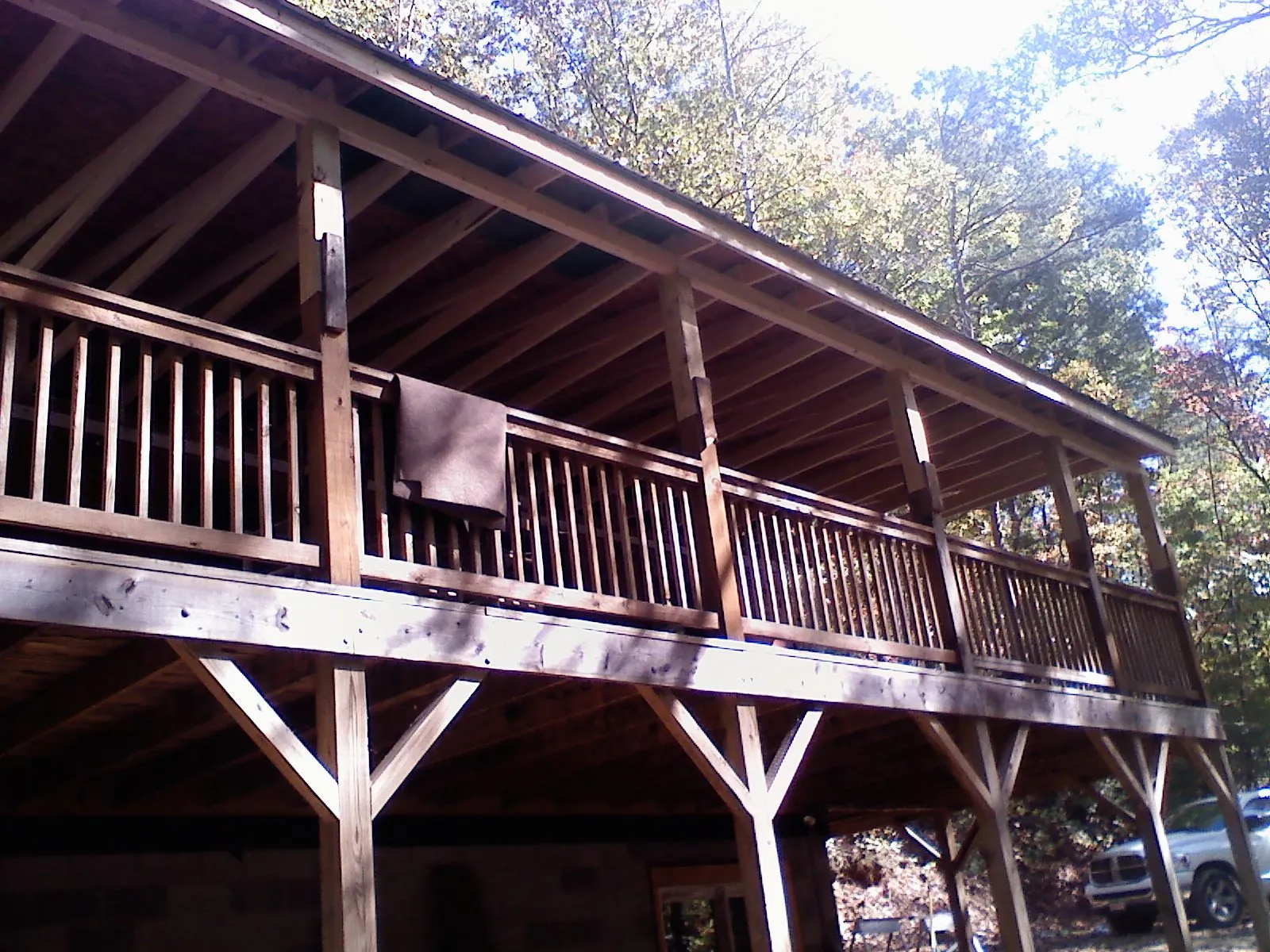 Timber framing under a new elevated porch and deck — Roof Leak Repair in Cuddebackville by Roofing Brothers